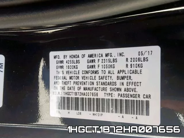 1HGCT1B72HA007656