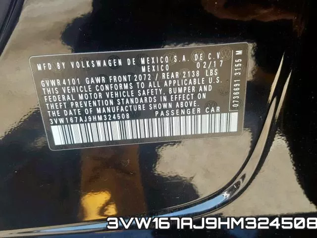 3VW167AJ9HM324508
