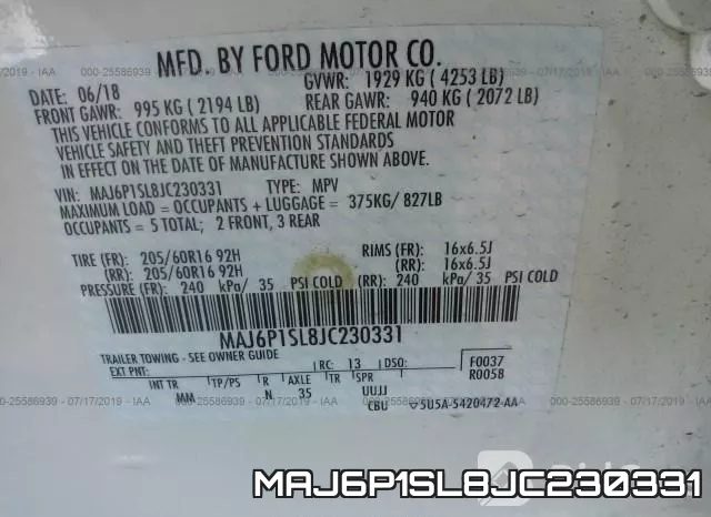 MAJ6P1SL8JC230331