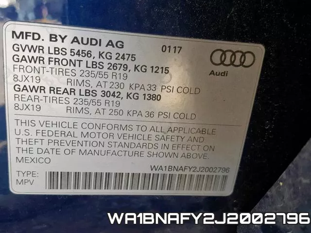 WA1BNAFY2J2002796