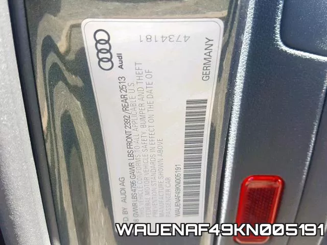 WAUENAF49KN005191