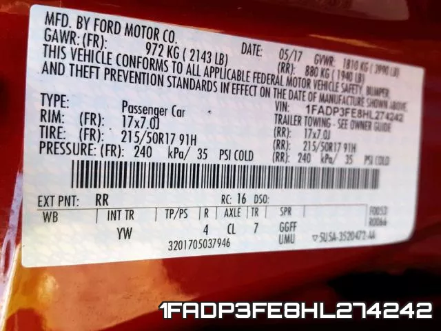 1FADP3FE8HL274242
