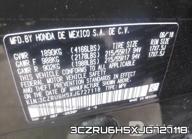 3CZRU6H5XJG727118