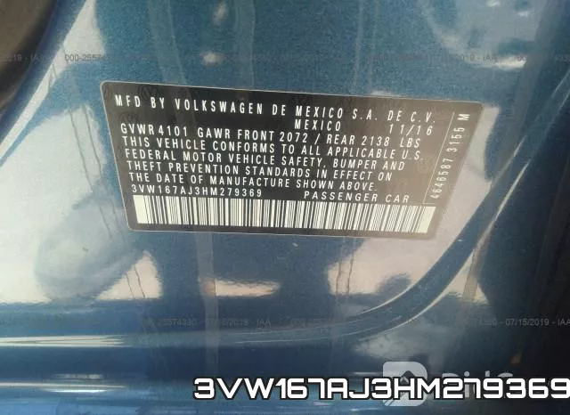 3VW167AJ3HM279369