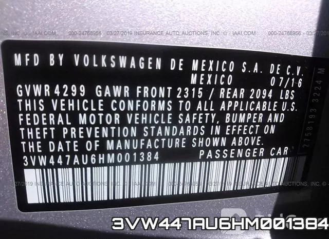 3VW447AU6HM001384