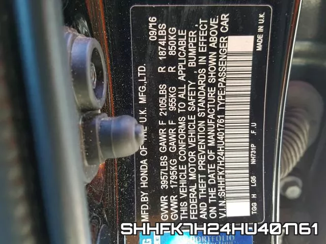 SHHFK7H24HU401761