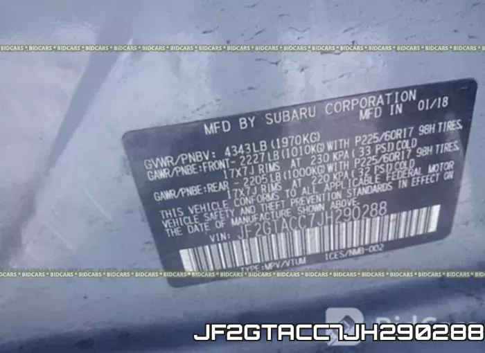 JF2GTACC7JH290288
