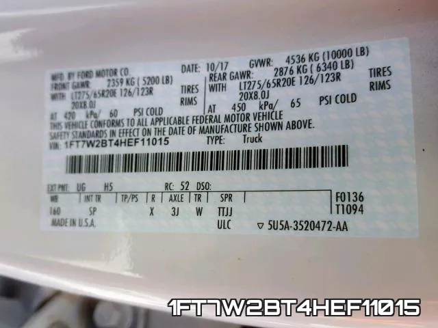 1FT7W2BT4HEF11015