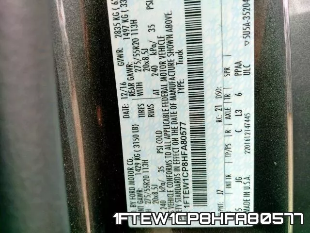 1FTEW1CP8HFA80577