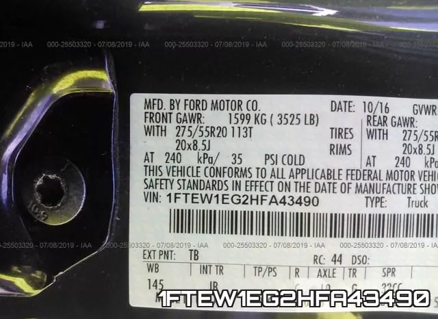 1FTEW1EG2HFA43490