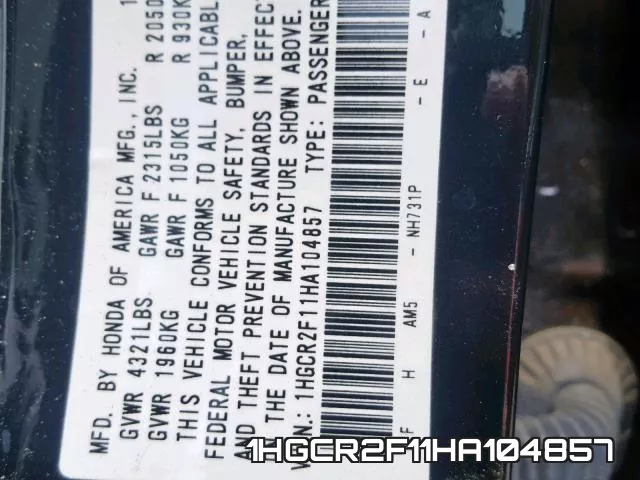 1HGCR2F11HA104857