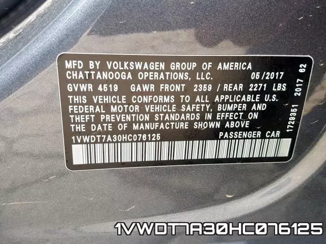 1VWDT7A30HC076125