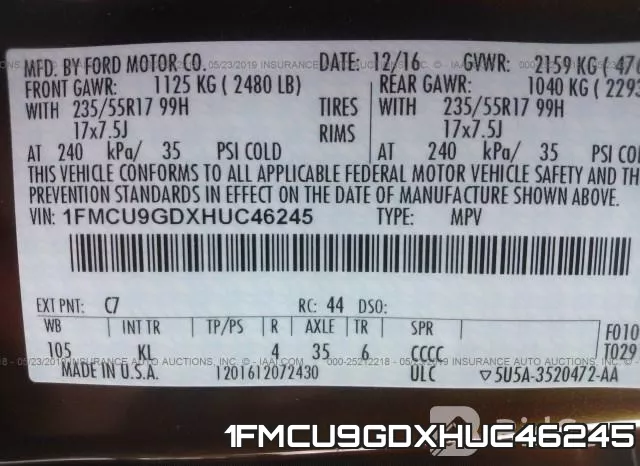 1FMCU9GDXHUC46245