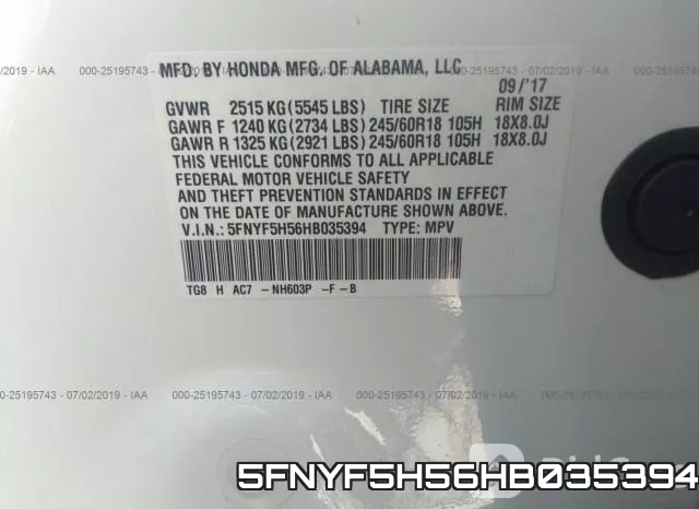 5FNYF5H56HB035394