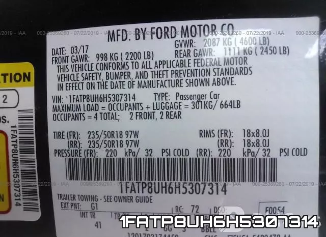 1FATP8UH6H5307314