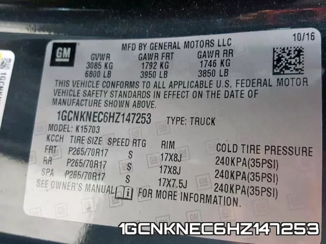 1GCNKNEC6HZ147253