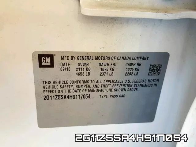 2G11Z5SA4H9117054
