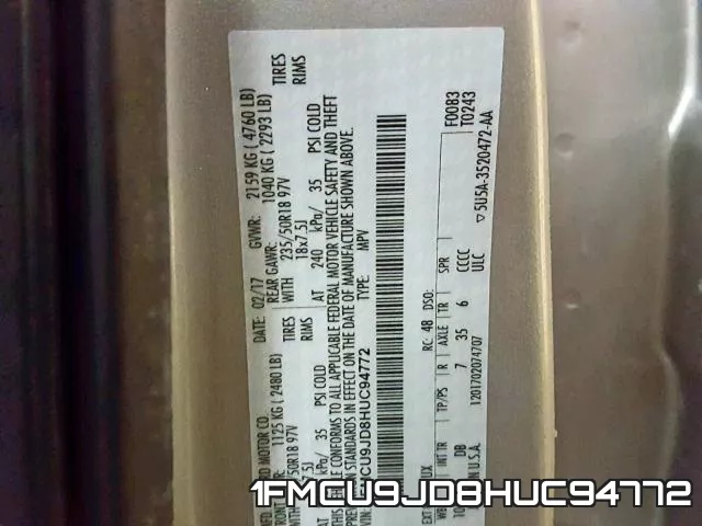 1FMCU9JD8HUC94772