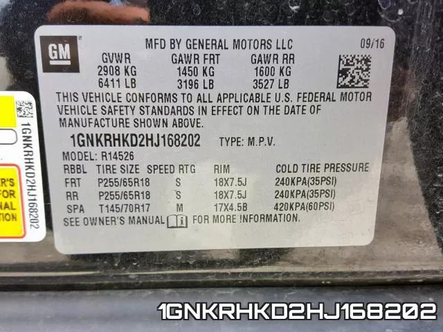 1GNKRHKD2HJ168202