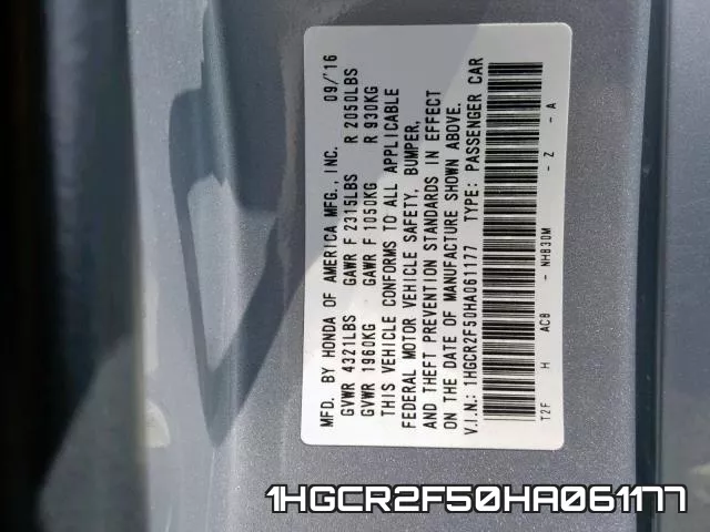 1HGCR2F50HA061177