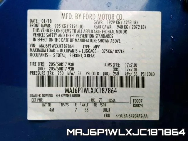MAJ6P1WLXJC187864