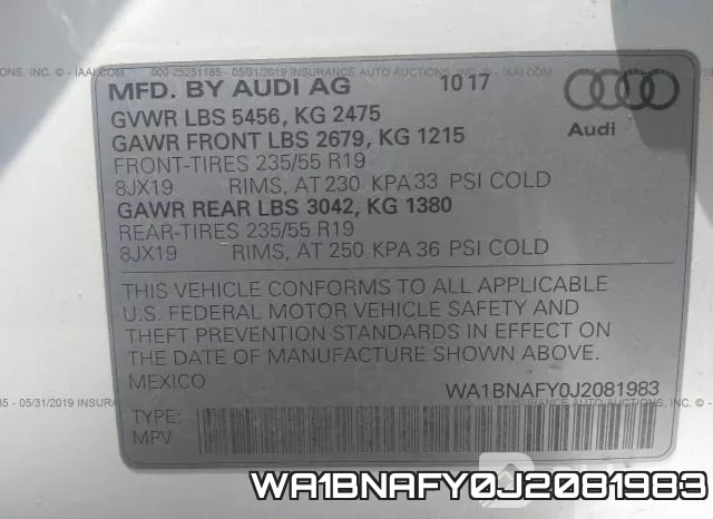 WA1BNAFY0J2081983