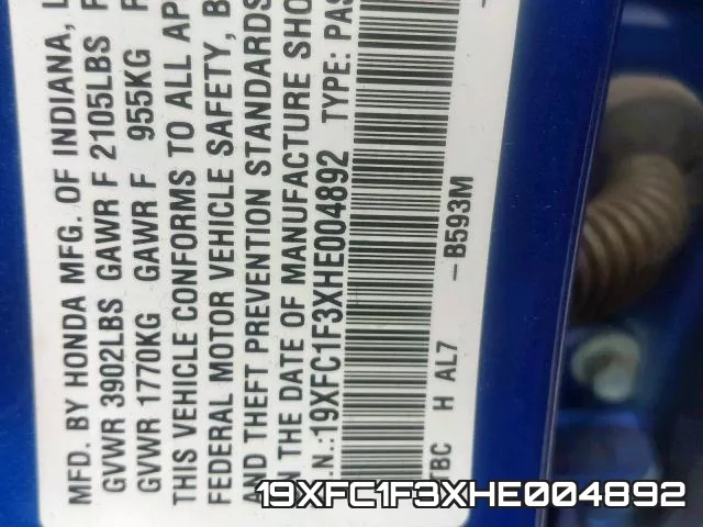 19XFC1F3XHE004892