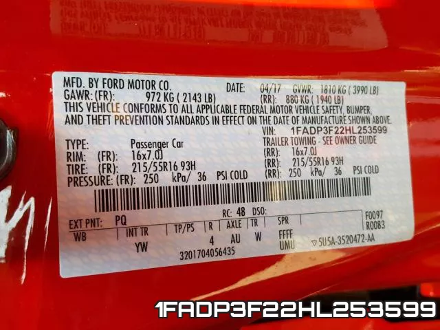 1FADP3F22HL253599