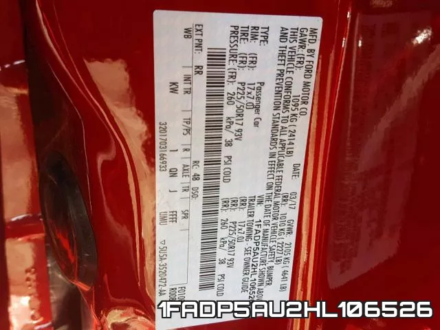 1FADP5AU2HL106526