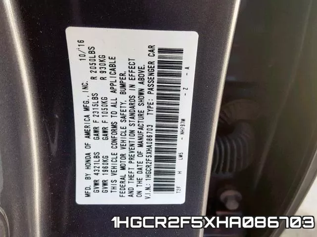 1HGCR2F5XHA086703