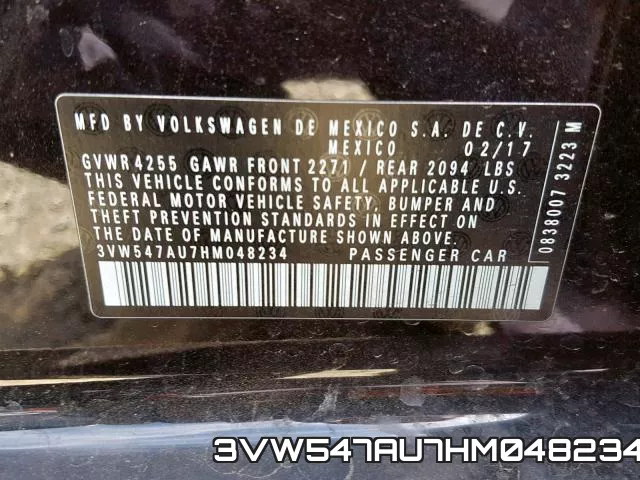 3VW547AU7HM048234