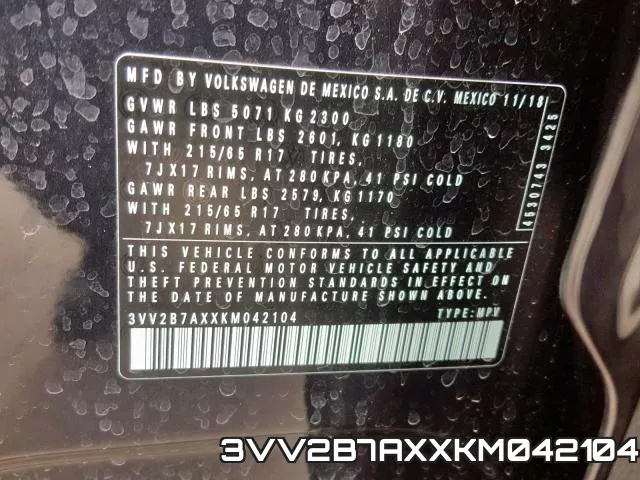 3VV2B7AXXKM042104