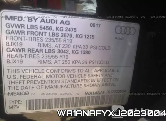 WA1ANAFYXJ2023004
