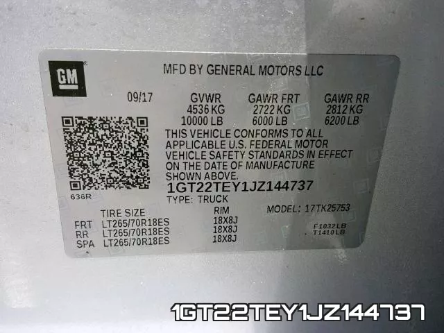 1GT22TEY1JZ144737