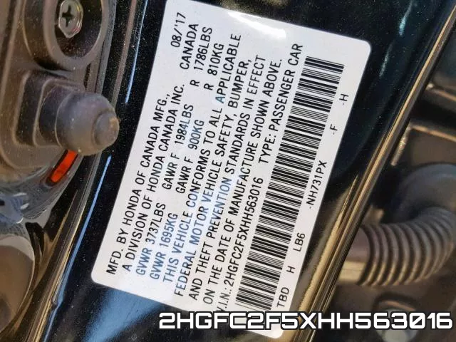 2HGFC2F5XHH563016