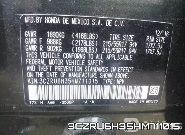 3CZRU6H35HM711015
