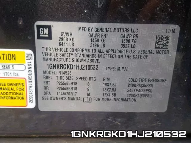 1GNKRGKD1HJ210532