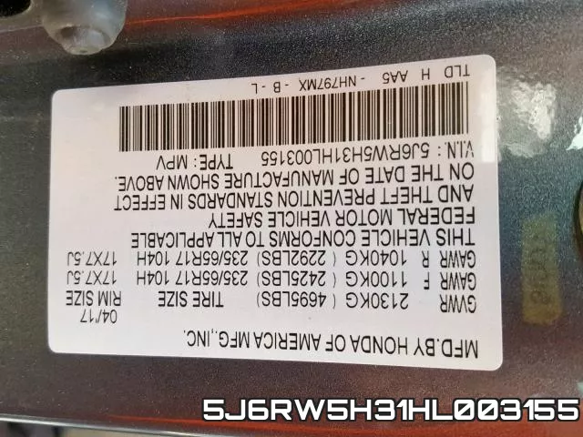 5J6RW5H31HL003155