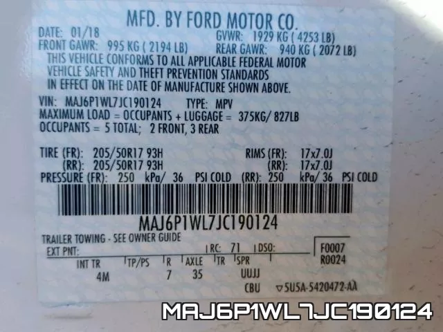 MAJ6P1WL7JC190124
