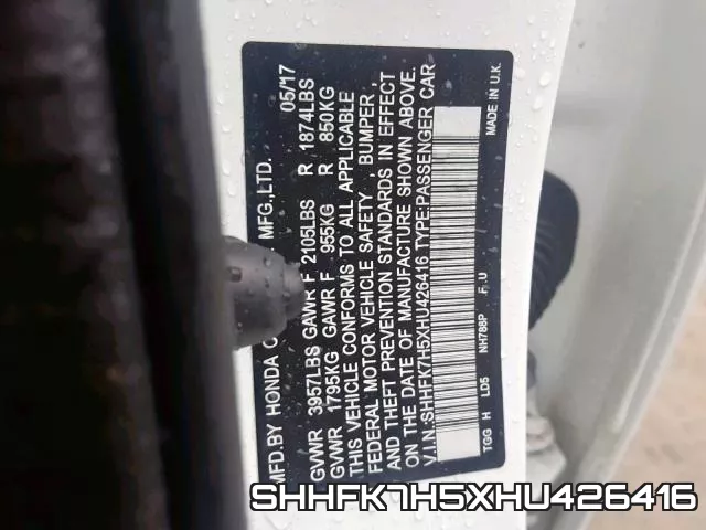 SHHFK7H5XHU426416
