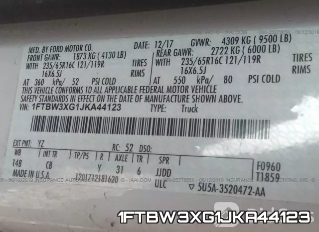 1FTBW3XG1JKA44123