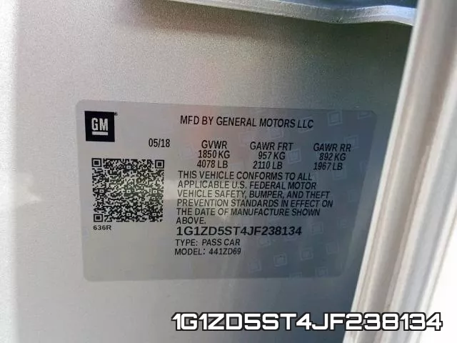 1G1ZD5ST4JF238134