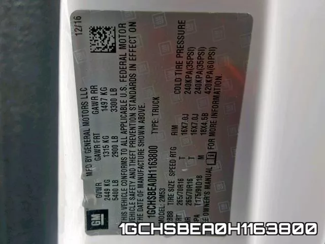 1GCHSBEA0H1163800