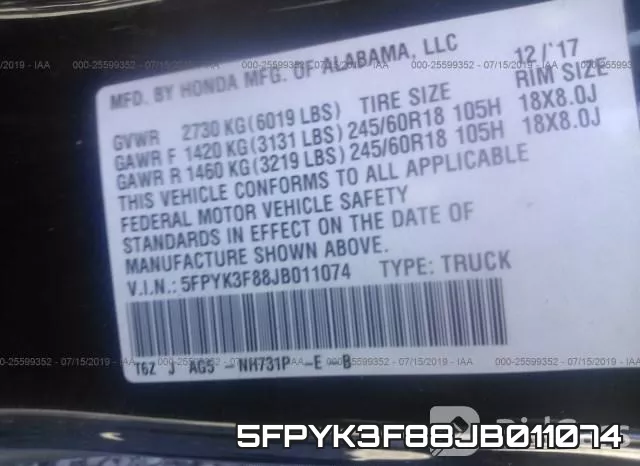 5FPYK3F88JB011074