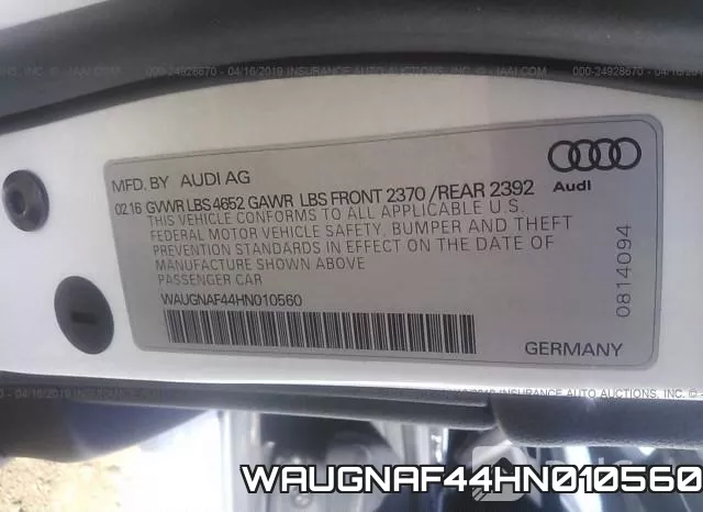 WAUGNAF44HN010560