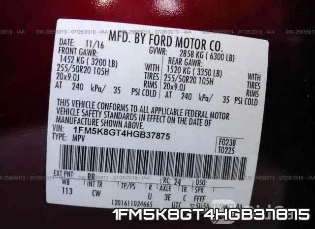 1FM5K8GT4HGB37875
