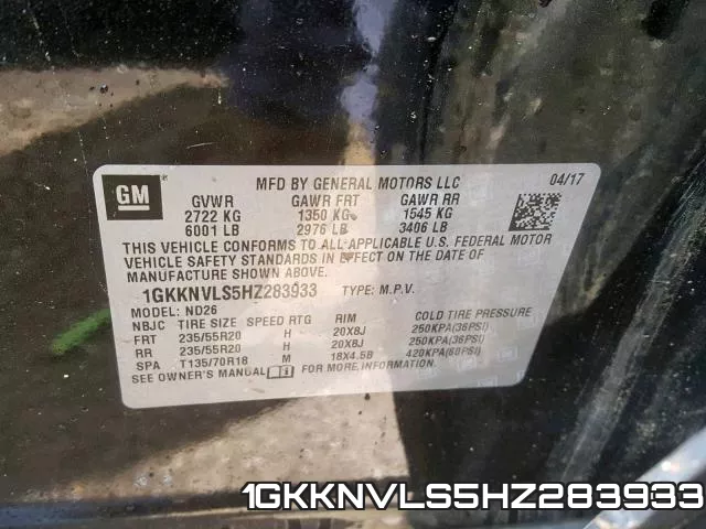 1GKKNVLS5HZ283933