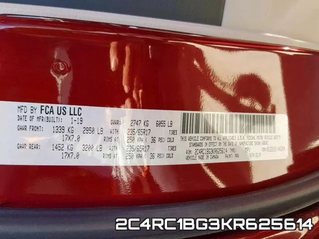 2C4RC1BG3KR625614