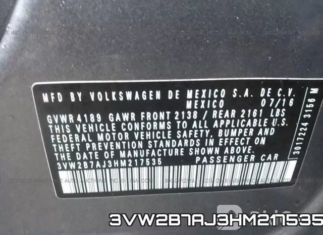 3VW2B7AJ3HM217535