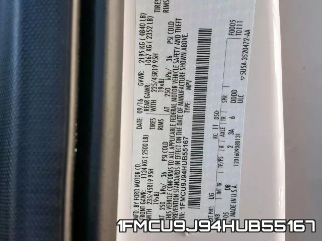 1FMCU9J94HUB55167